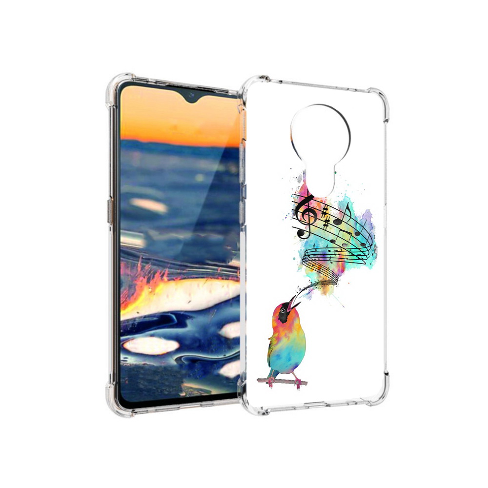 

Чехол MyPads Tocco для Nokia 5.3 певчая птичка (PT227052.106.536), Прозрачный, Tocco