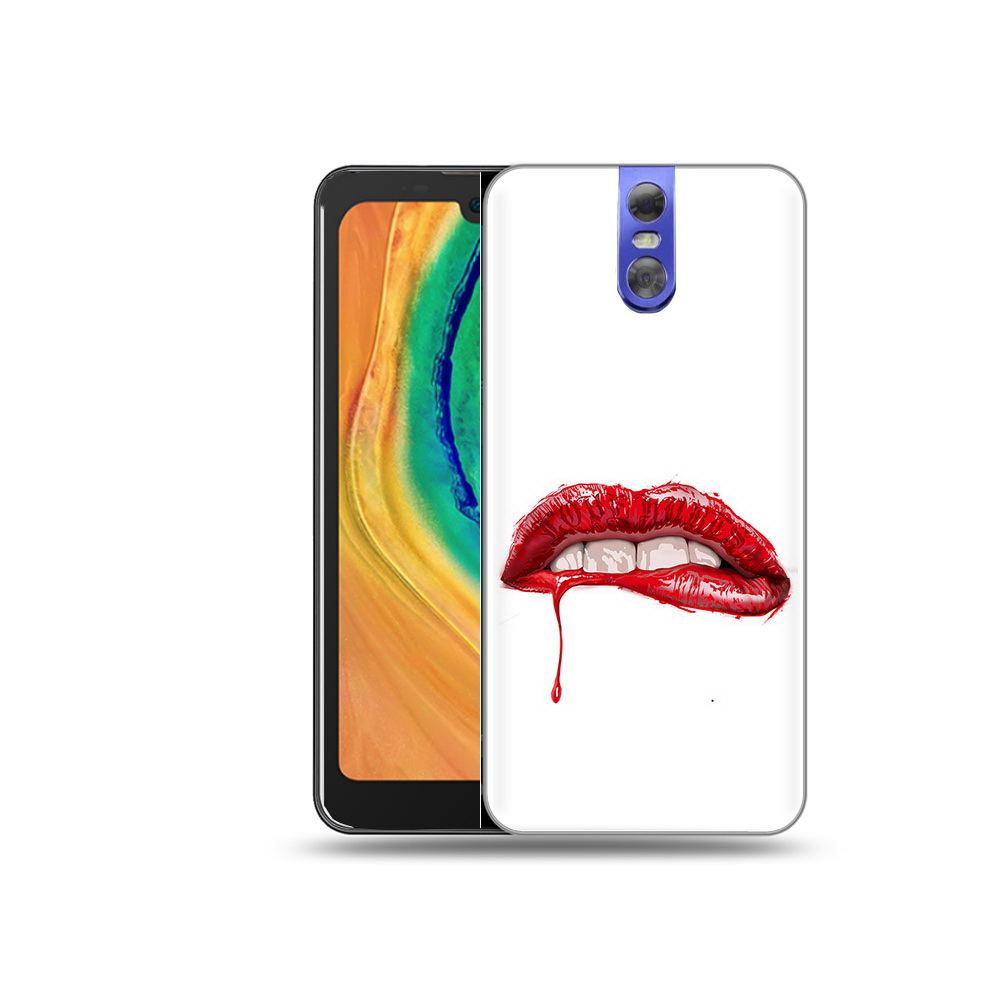 

Чехол MyPads Tocco для Doogee BL7000 яркие красные губы, Прозрачный, Tocco