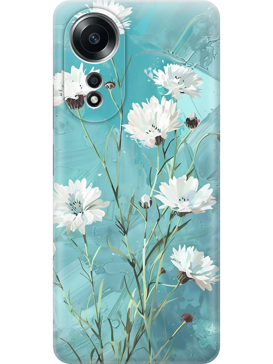 

Силиконовый чехол на Oppo A58 4G с принтом "Белые васильки", Прозрачный;белый;голубой, 782629422