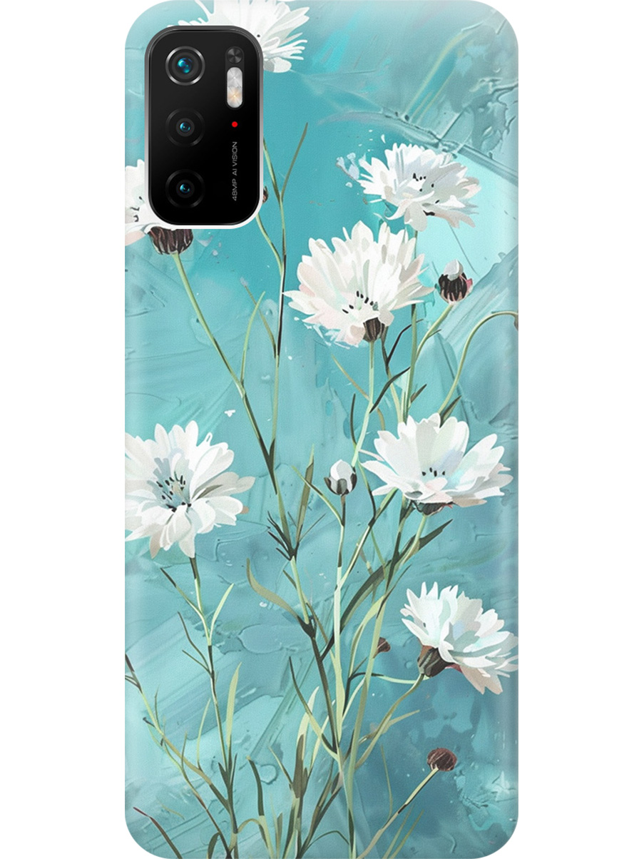 

Силиконовый чехол на Xiaomi Redmi Note 10T / Poco M3 Pro с принтом "Белые васильки", Прозрачный;белый;голубой, 730837122