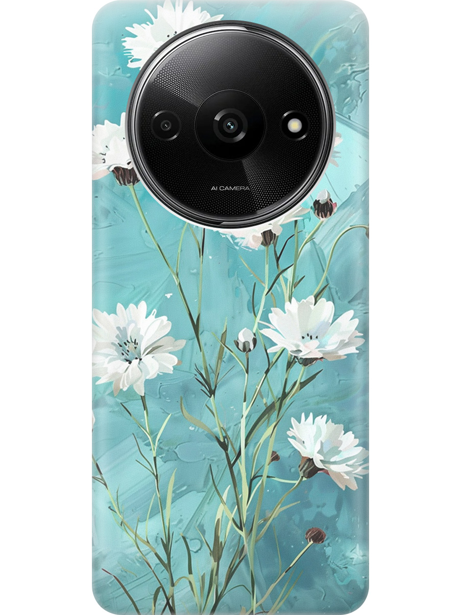 

Силиконовый чехол на Xiaomi Redmi A3 / Poco C61 с принтом "Белые васильки", Прозрачный;белый;голубой, 780484022