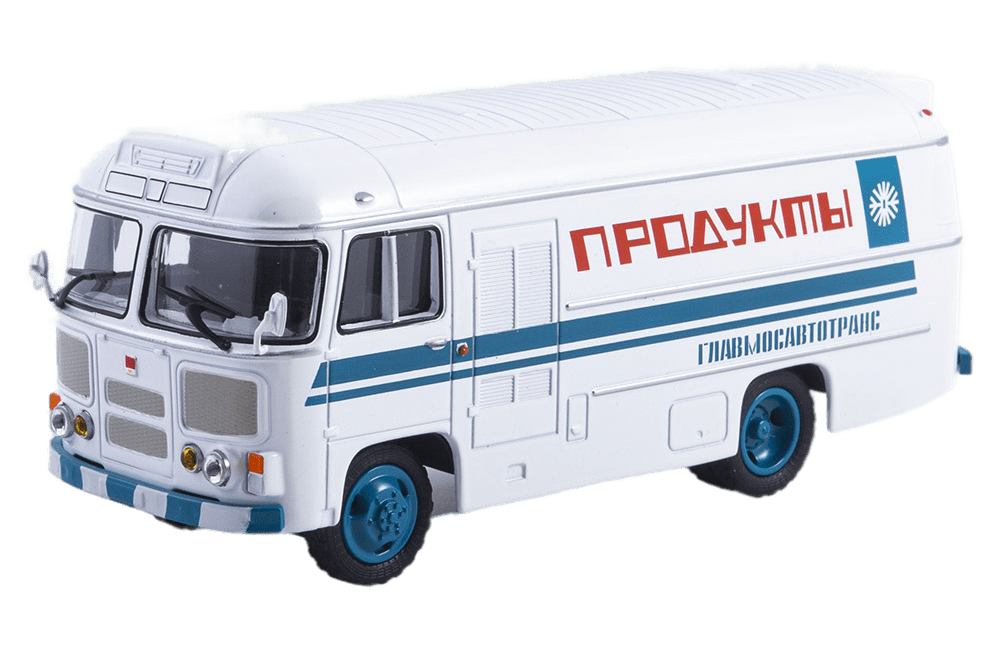 

Модель коллекционная Павловский АВТОБУС-3742 продукты (наши автобусы. спецвыпуск #7), Белый