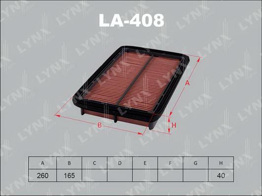

Фильтр воздушный LYNXauto LA-408