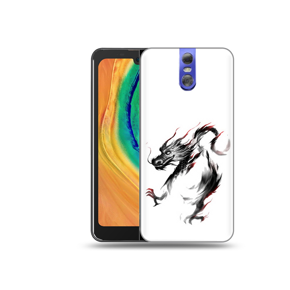 

Чехол MyPads Tocco для Doogee BL7000 черный дракон, Прозрачный, Tocco