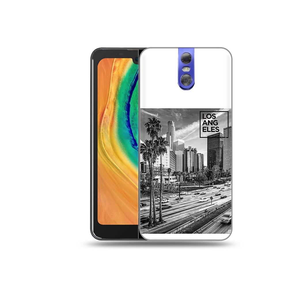 

Чехол MyPads Tocco для Doogee BL7000 черно белый лос анджелес, Прозрачный, Tocco