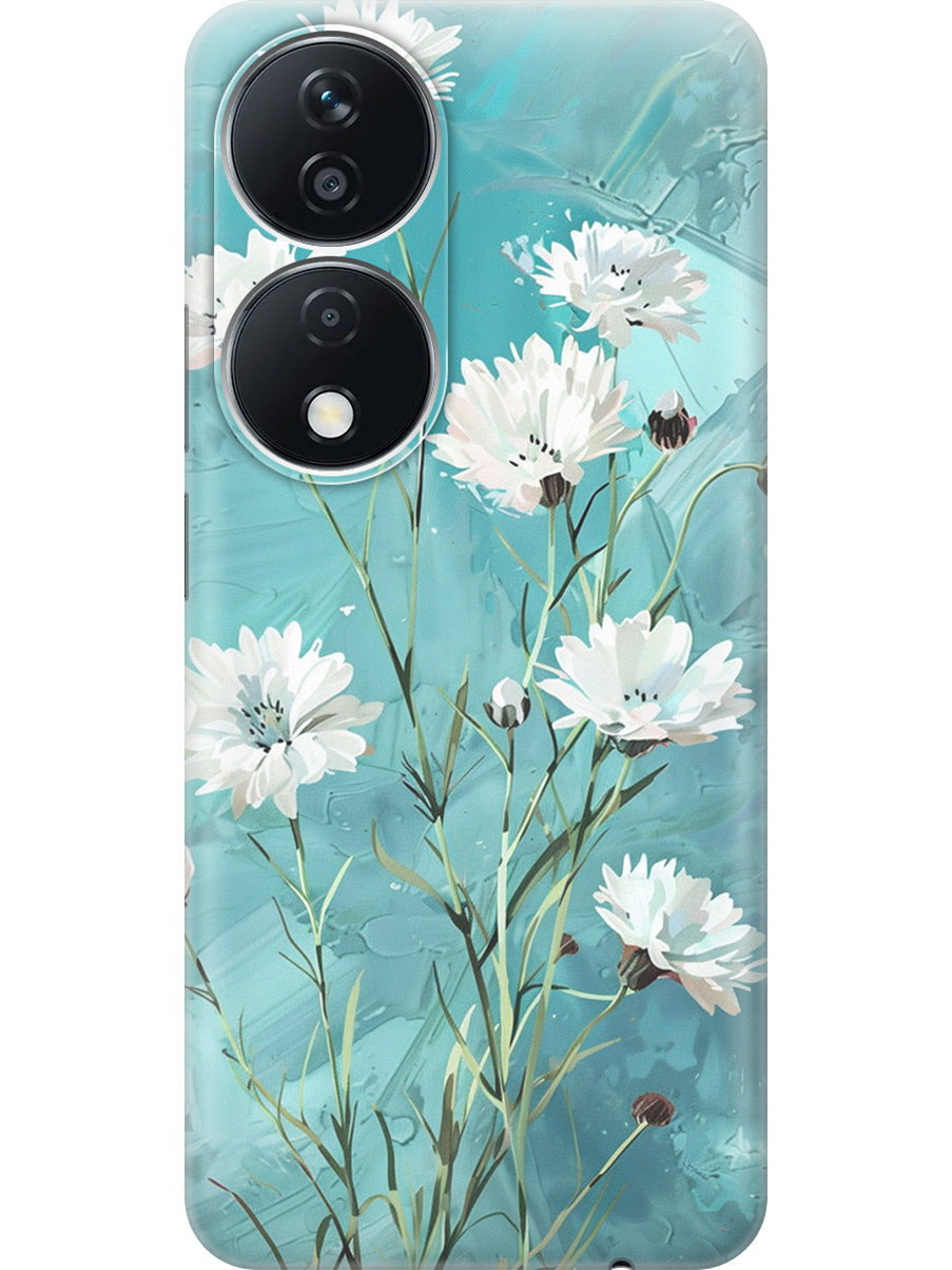 

Силиконовый чехол на Honor X7b с принтом "Белые васильки", Прозрачный;белый;голубой, 781972122