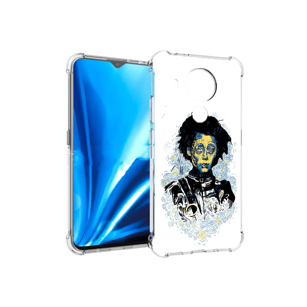 

Чехол MyPads Tocco для Nokia 5.4 парень черно-белый абстракция (PT156621.100.535), Прозрачный, Tocco
