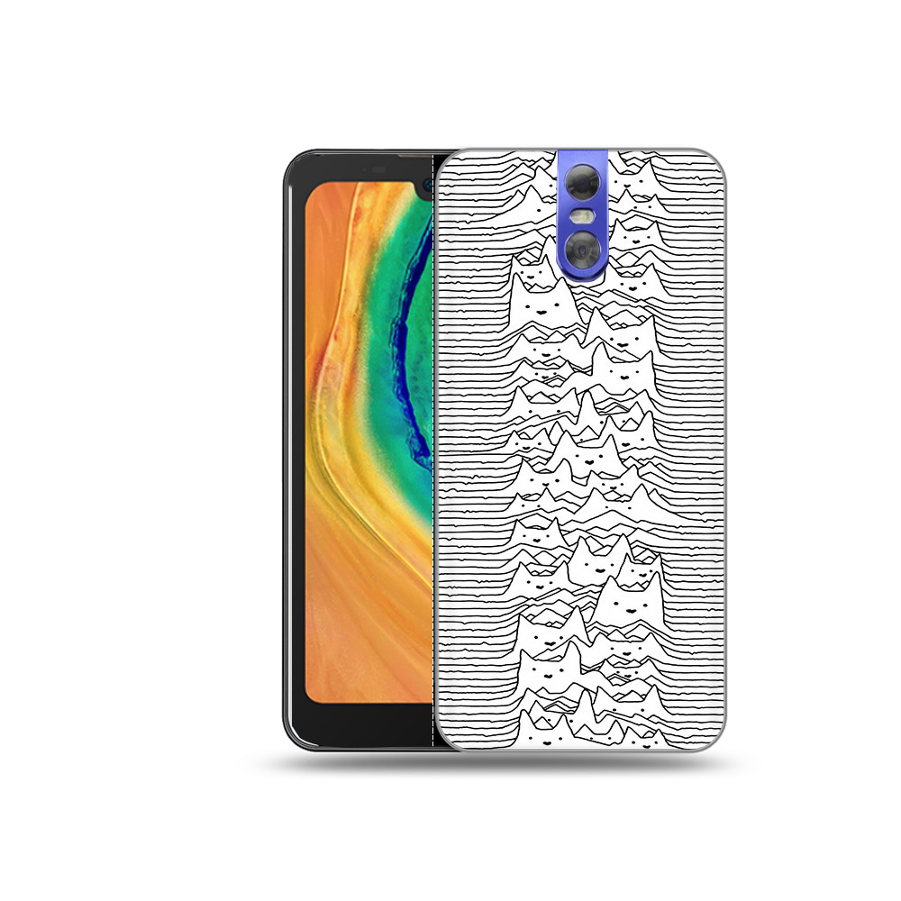 

Чехол MyPads Tocco для Doogee BL7000 черно белые коты 3D, Прозрачный, Tocco
