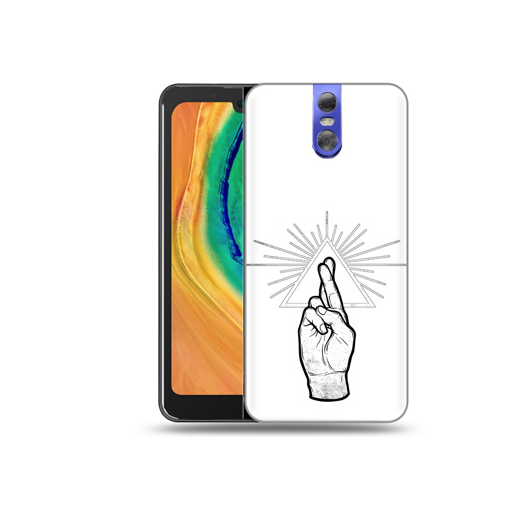 

Чехол MyPads Tocco для Doogee BL7000 черно белая рука, Прозрачный, Tocco