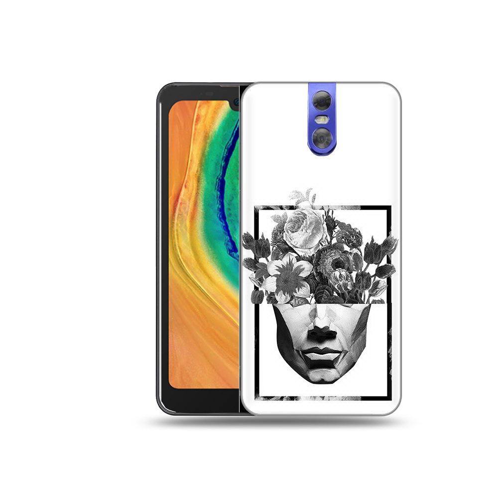 

Чехол MyPads Tocco для Doogee BL7000 черно белая ваза в абстракции, Прозрачный, Tocco