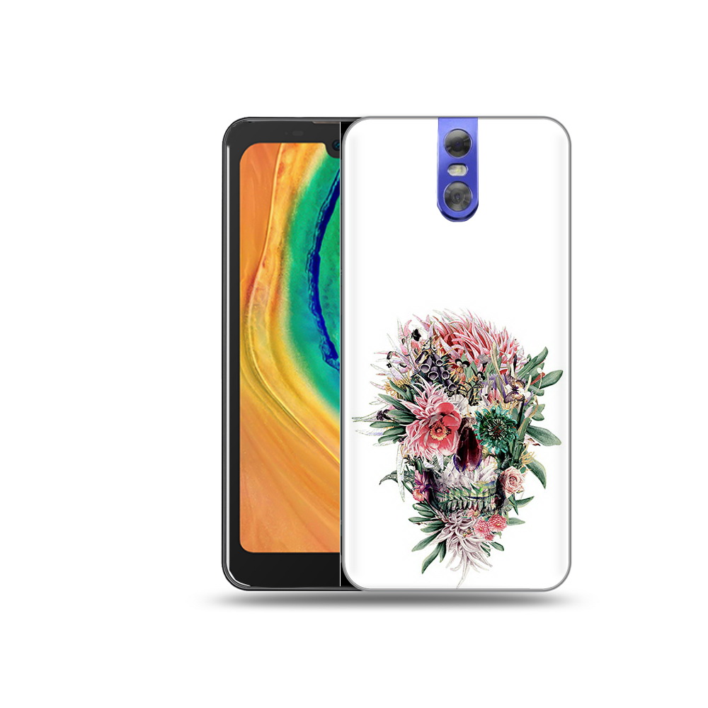 

Чехол MyPads Tocco для Doogee BL7000 череп из цветов, Прозрачный, Tocco