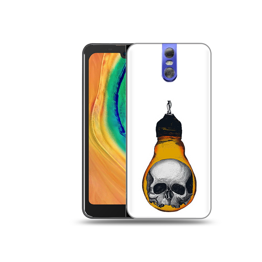 

Чехол MyPads Tocco для Doogee BL7000 череп в лампочке, Прозрачный, Tocco