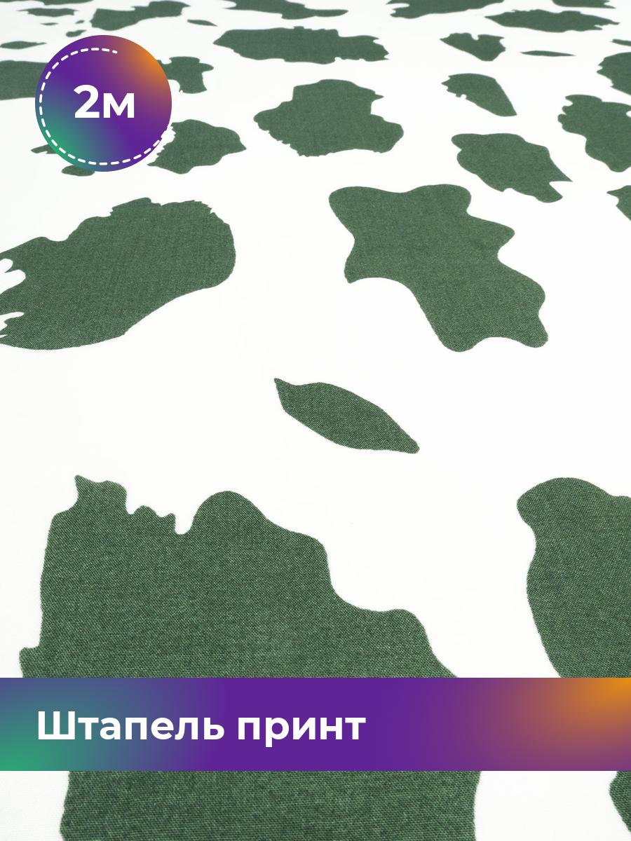 

Ткань Штапель принт Shilla, отрез 2 м * 146 см, мультиколор 064, Зеленый, 18029073