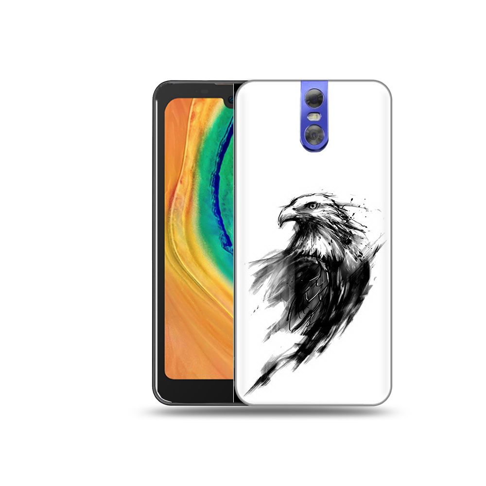 

Чехол MyPads Tocco для Doogee BL7000 чб птица, Прозрачный, Tocco