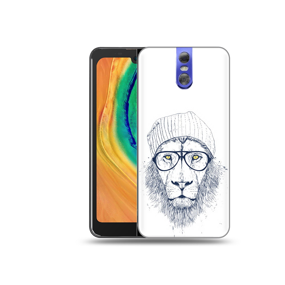 

Чехол MyPads Tocco для Doogee BL7000 хиппи лев, Прозрачный, Tocco