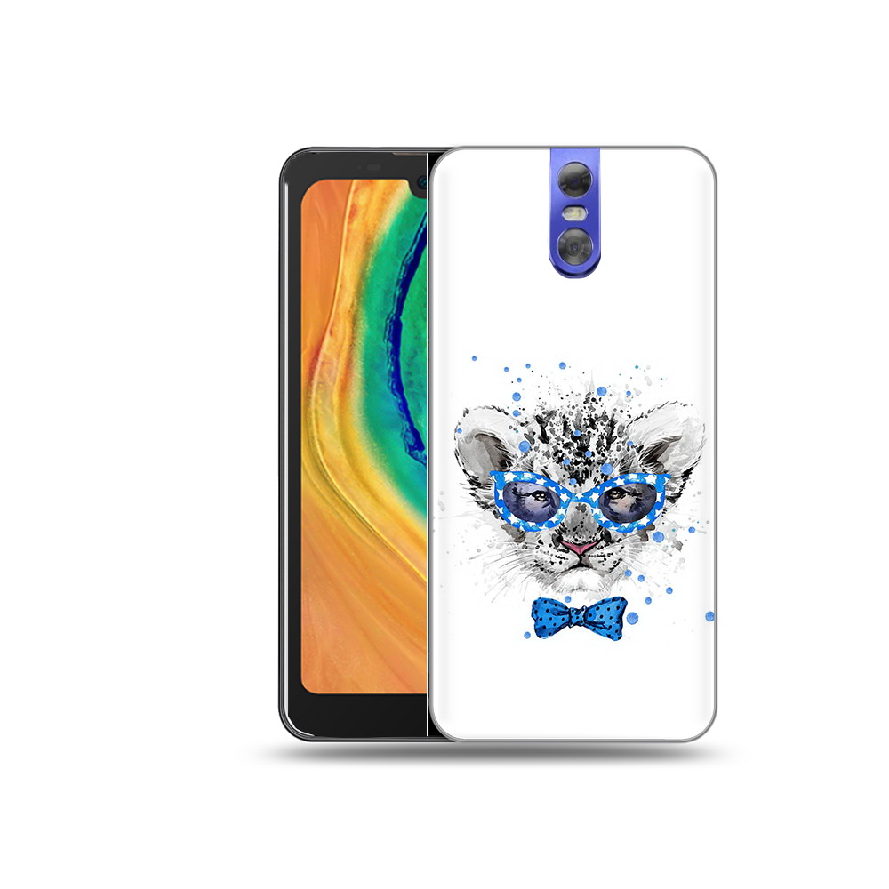 

Чехол MyPads Tocco для Doogee BL7000 тигренок с бабочкой, Прозрачный, Tocco