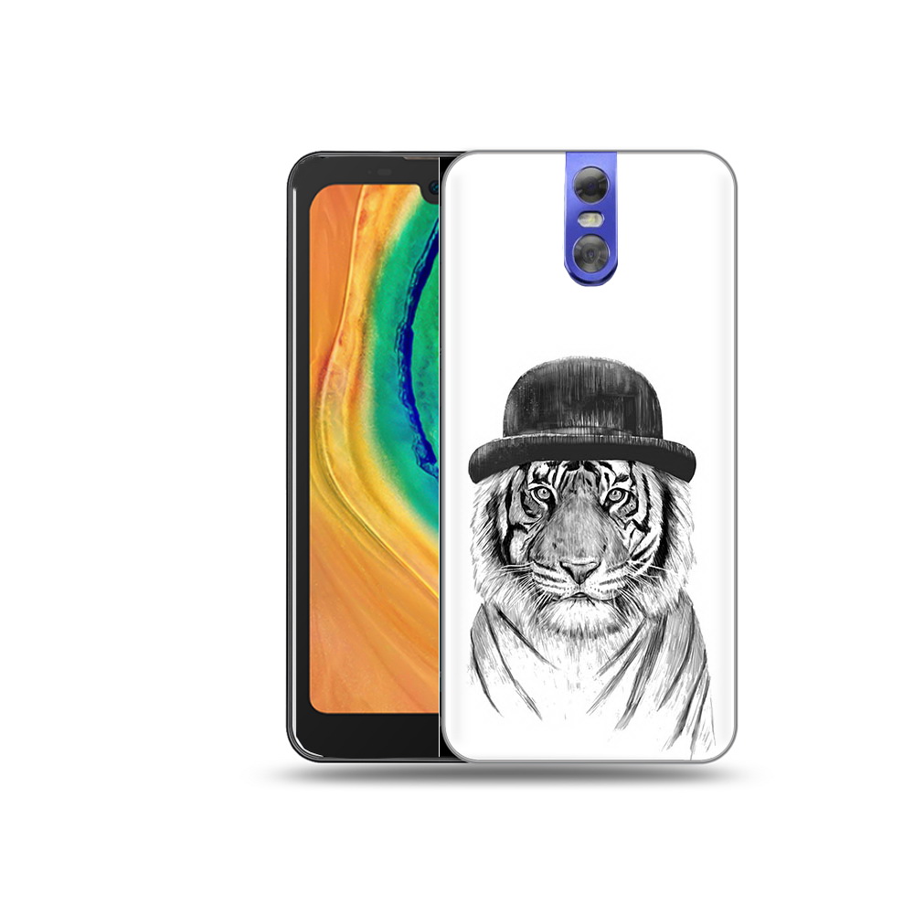 

Чехол MyPads Tocco для Doogee BL7000 тигр британец, Прозрачный, Tocco