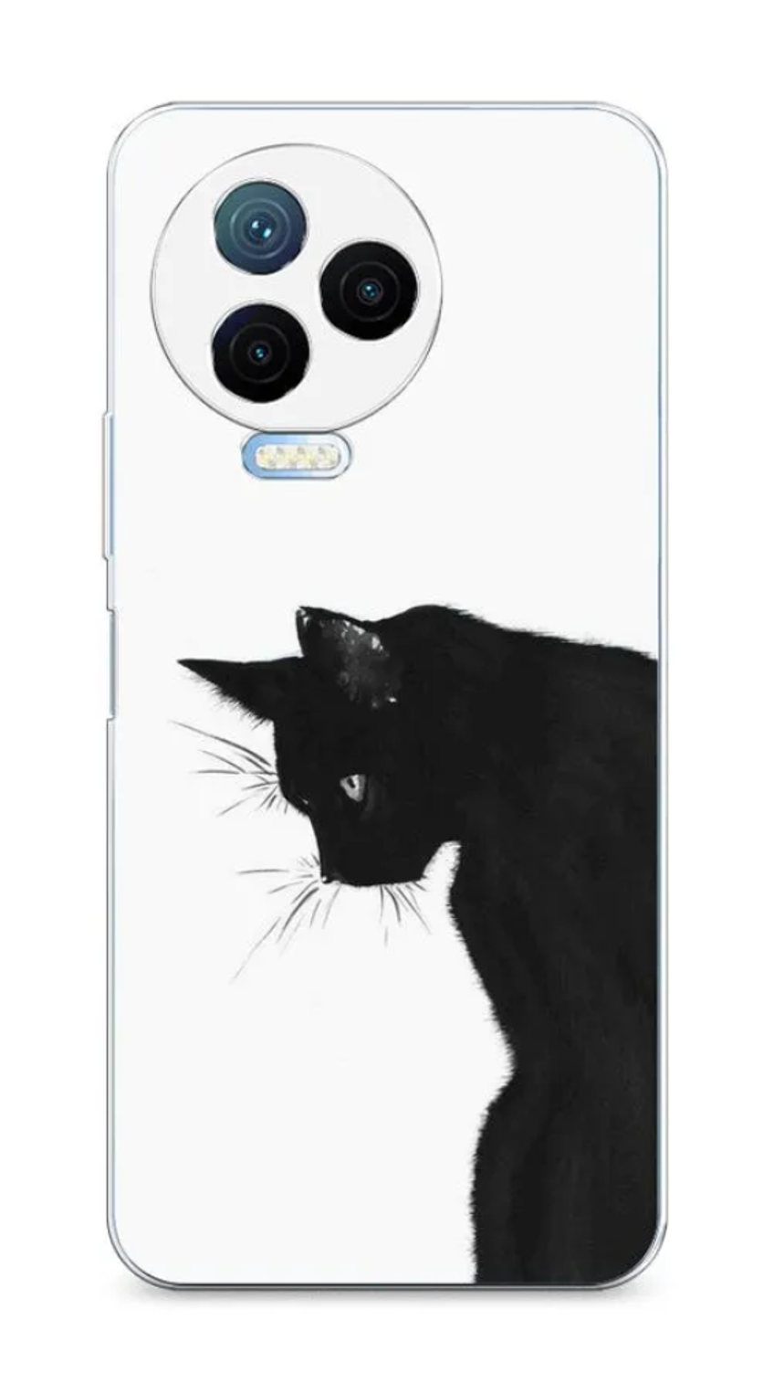 

Силиконовый чехол Awog "Black cat" для Infinix Note 12 Pro 4G, Белый;черный, 3102250-1