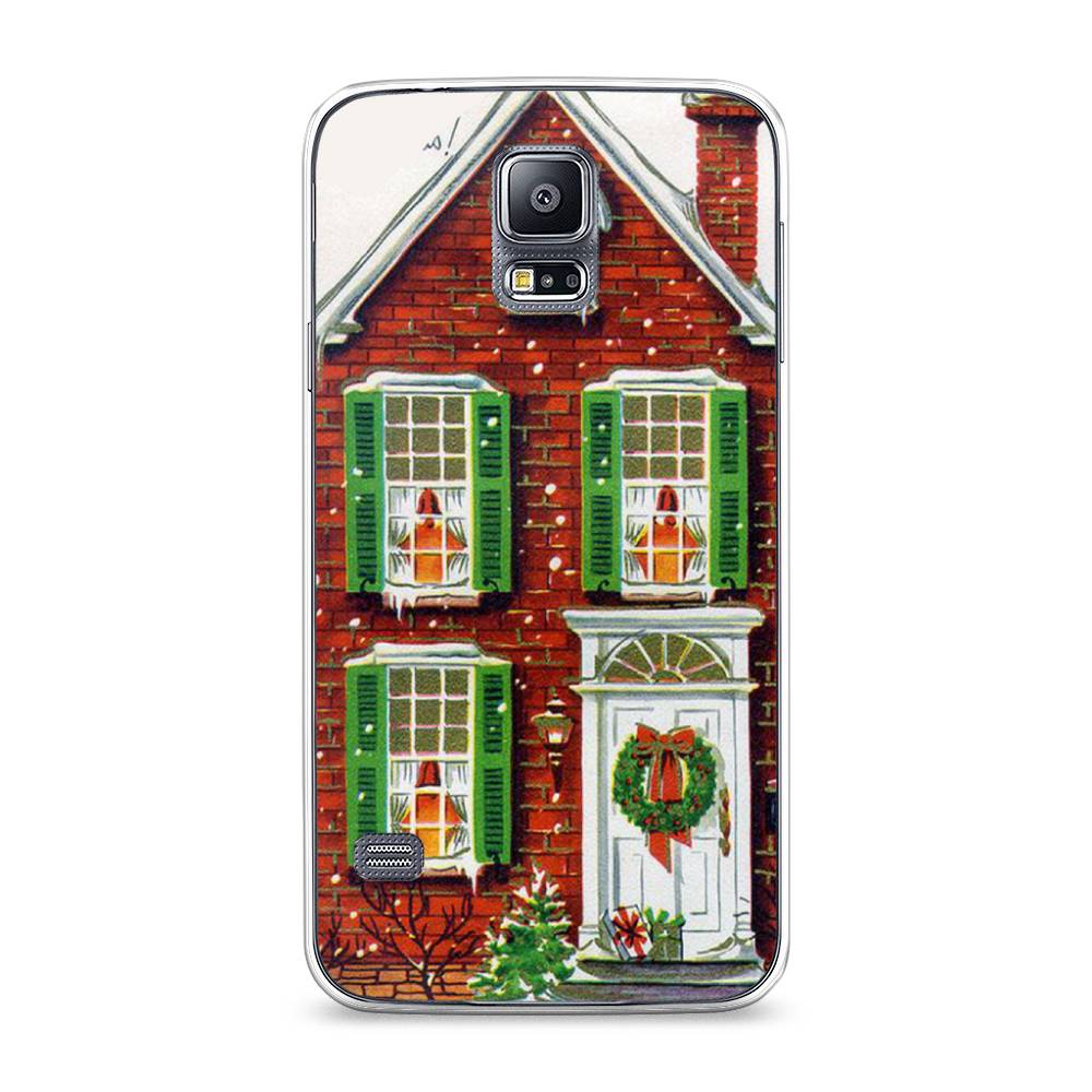 

Чехол на Samsung Galaxy S5 "Рождественский дом", Зеленый;красный;белый, 24150-5