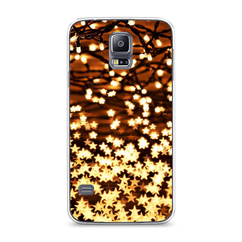 

Чехол на Samsung Galaxy S5 "Новогодняя гирлянда", Золотистый, 24150-5