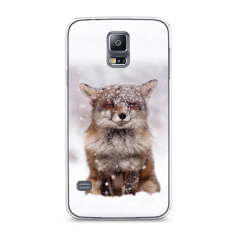 

Чехол на Samsung Galaxy S5 "Зимняя лиса", Белый;серый;коричневый, 24150-1