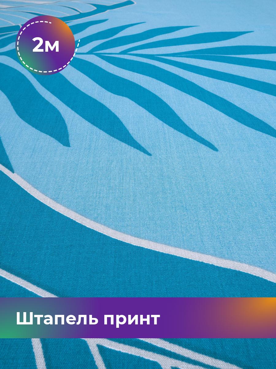 

Ткань Штапель принт Shilla, отрез 2 м * 145 см, мультиколор 084, Голубой, 18025495