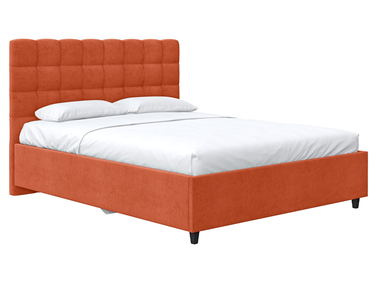 Кровать Первый Мебельный Вена Терракотовый велюр 160х200 см с подъемным механизмом 39590₽
