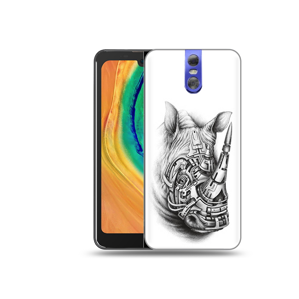 

Чехол MyPads Tocco для Doogee BL7000 стальной носорог, Прозрачный, Tocco