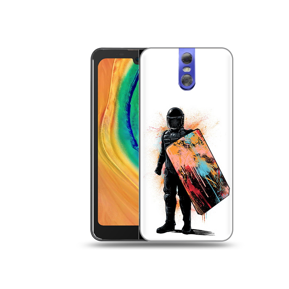 

Чехол MyPads Tocco для Doogee BL7000 солдат с красочным щитом, Прозрачный, Tocco