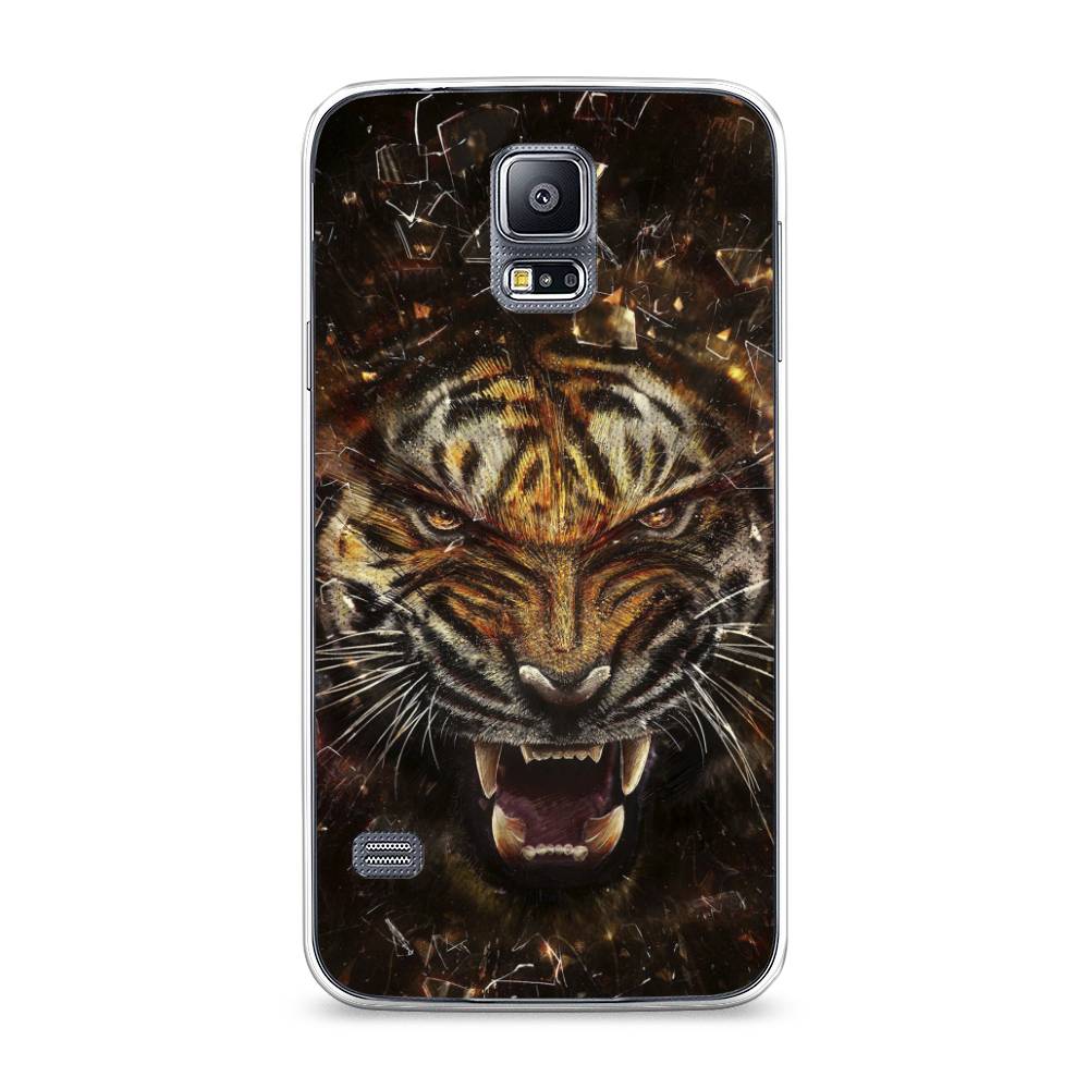 

Чехол на Samsung Galaxy S5 "Тигр осколки", Оранжевый;серый;черный, 24150-1