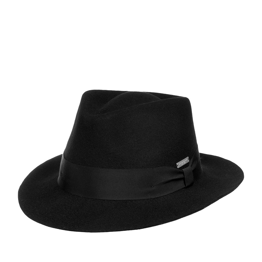 Шляпа женская Seeberger 70424-0 FELT FEDORA черная, р. 57