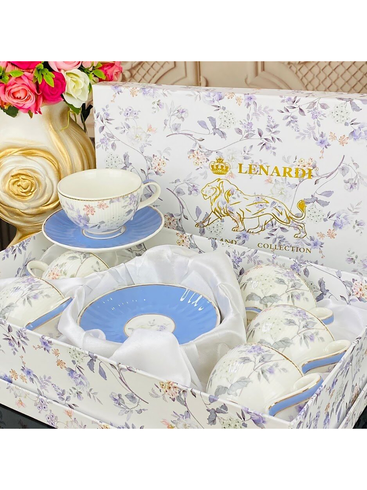 

Комплект чашек с блюдцами Lenardi 133-316LEN на 6 персон, Белый
