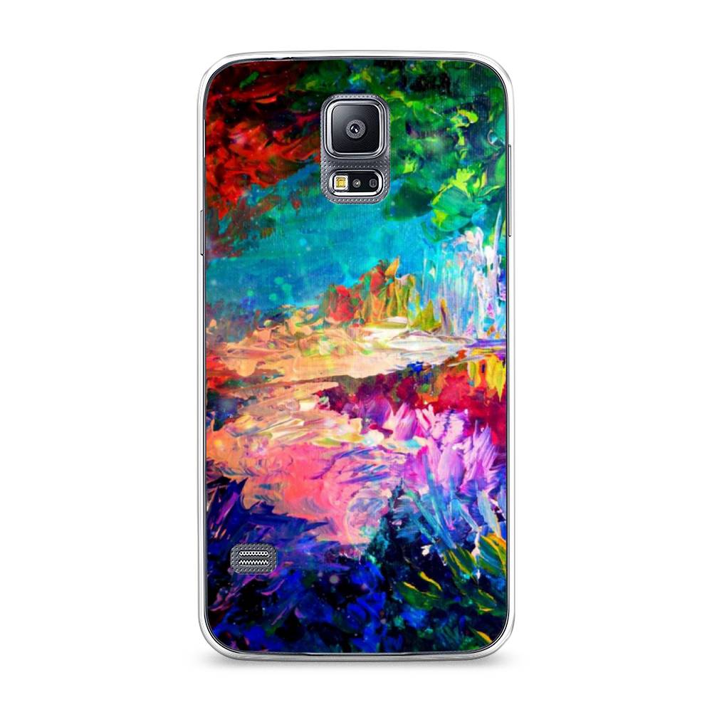 

Чехол на Samsung Galaxy S5 "Лес-гуашь", Синий;розовый;зеленый, 24150-4