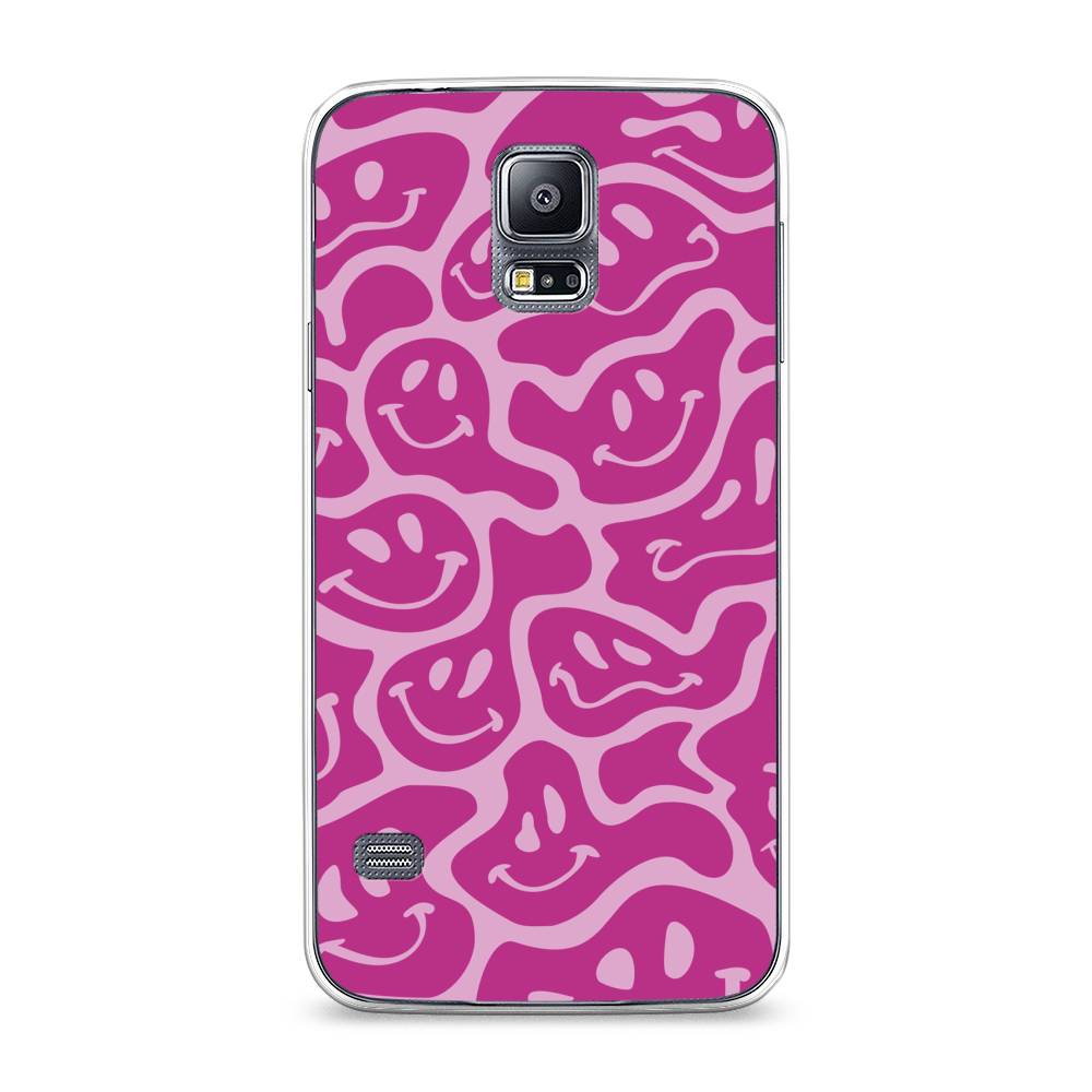 

Чехол на Samsung Galaxy S5 "Расплывчатые смайлики розовые", Фиолетовый, 24150-6
