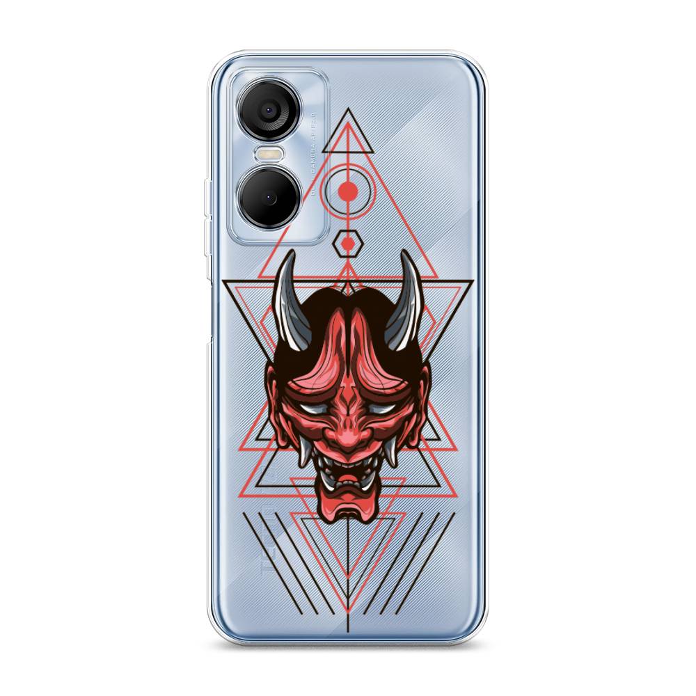 

Чехол на Tecno Pop 6 Pro "Hanya Oni mask", Серый;красный;черный, 302750-4