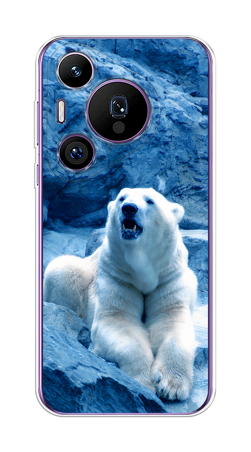 

Чехол на Huawei Pura 70 Pro/70 Pro Plus "Белый медведь", Голубой;белый, 6124450-1