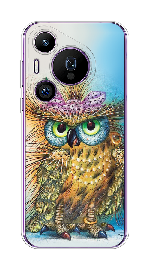 

Чехол на Huawei Pura 70 Pro/70 Pro Plus "Модная сова", Коричневый;голубой, 6124450-1