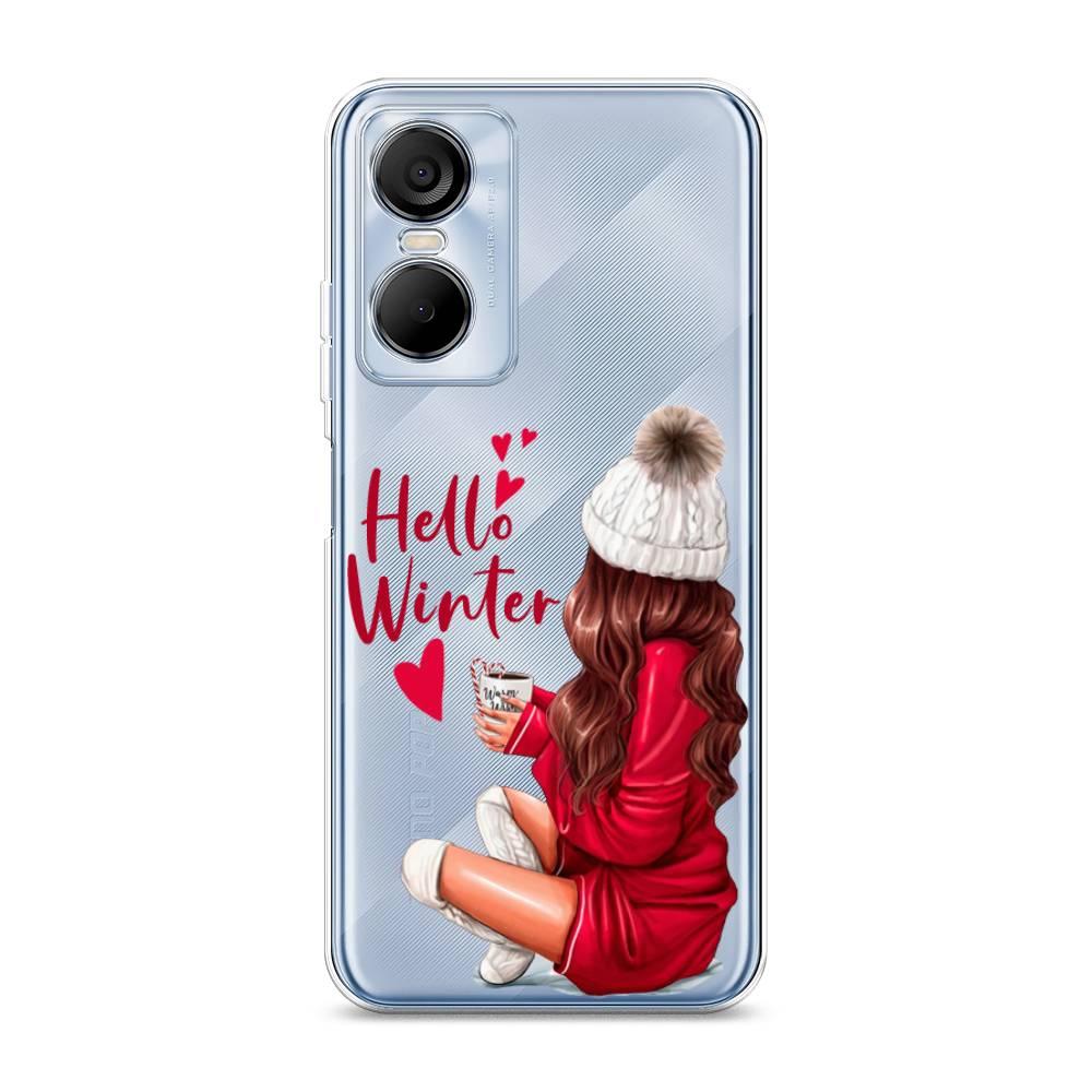 

Чехол на Tecno Pop 6 Pro "Hello winter", Красный;белый;коричневый, 302750-5