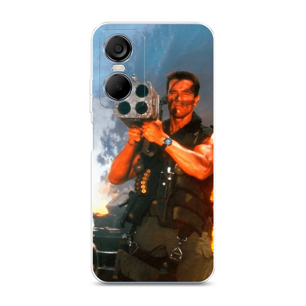 

Чехол на Tecno Pop 6 Pro "Арнольд Шварцнеггер с базукой", Голубой;коричневый, 302750-6