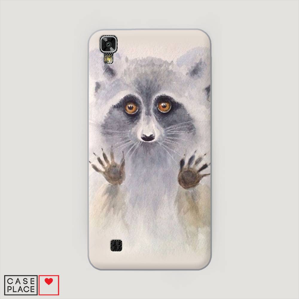 

Чехол на LG X Power (K220DS) "Енот за стеклом", Бежевый;серый, 82350-4
