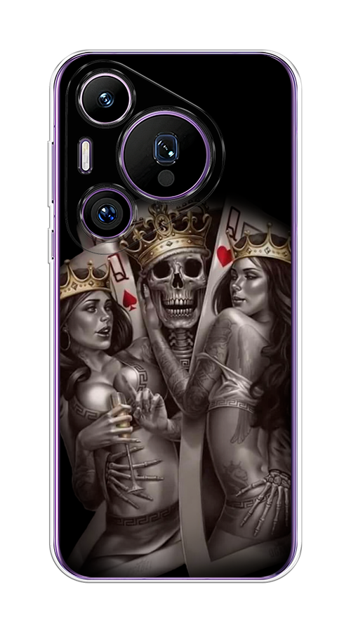 

Чехол на Huawei Pura 70 Pro/70 Pro Plus "Карты король и королевы", Серый;желтый, 6124450-1