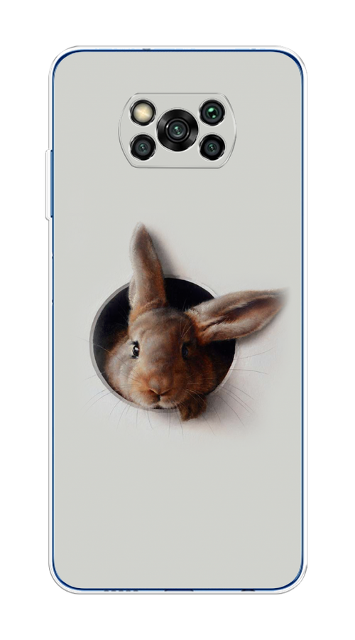 

Чехол на Poco X3/X3 Pro "Любопытный кролик", Серый;коричневый, 310650-1