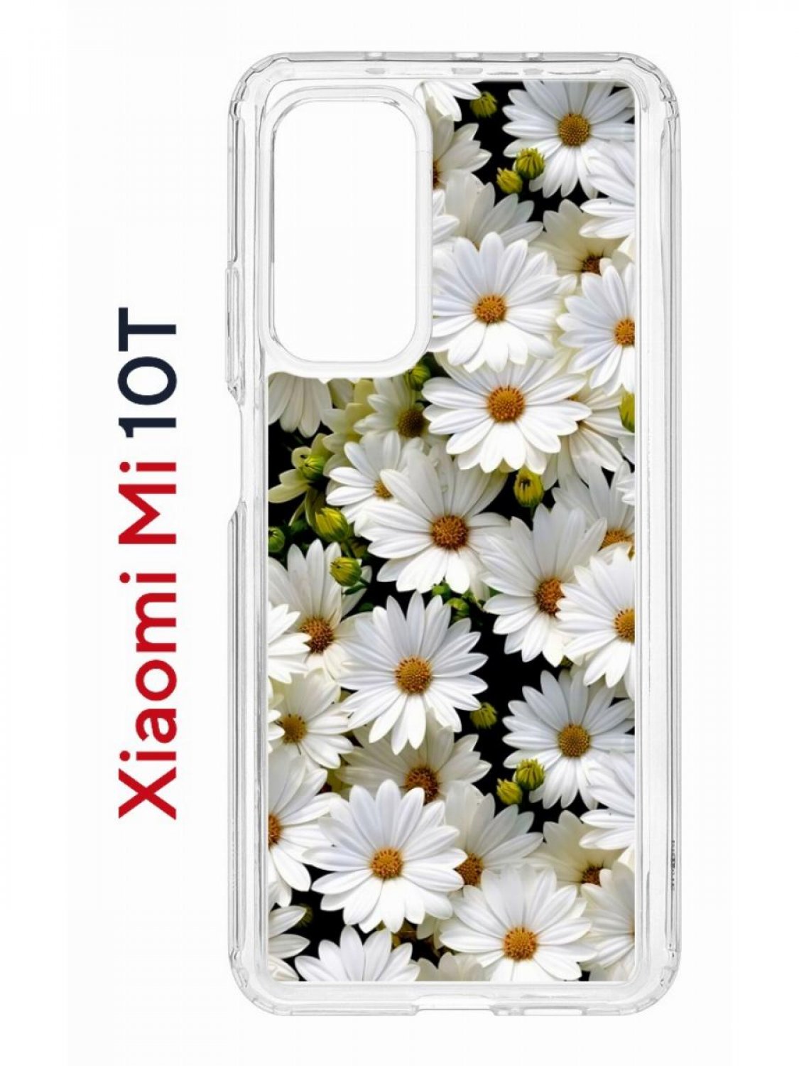 Чехол на Xiaomi Mi 10T/Mi 10T Pro Kruche Print Ромашки,противоударный бампер с принтом