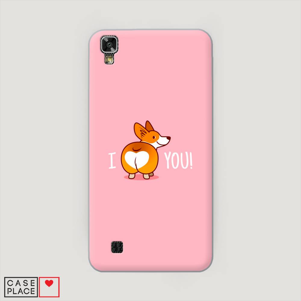 

Чехол на LG X Power (K220DS) "Корги I love you", Розовый;коричневый;белый, 82350-1