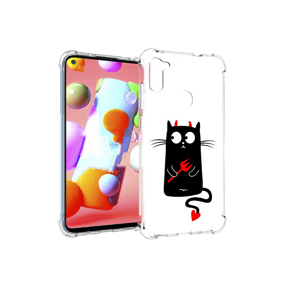 

Чехол MyPads Tocco для Samsung Galaxy M11 Кот демон (PT147121.487.97), Прозрачный, Tocco