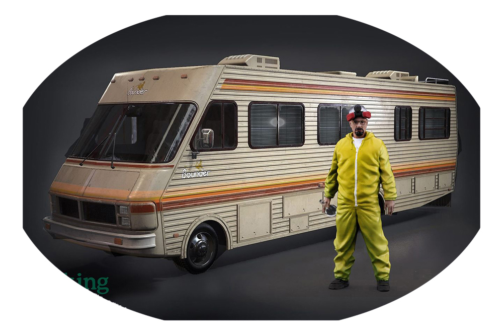 

Фигурка коллекционная walter white (heisenberg breaking bed) ручная работа в масштабе 1:18, Белый