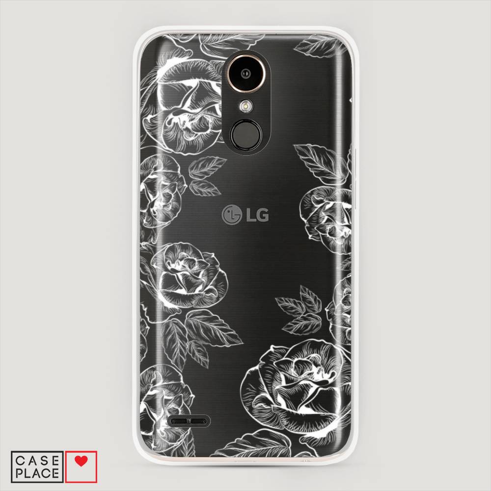 

Чехол на LG K10 2017 "Розы графика", Черный;серый, 81350-2