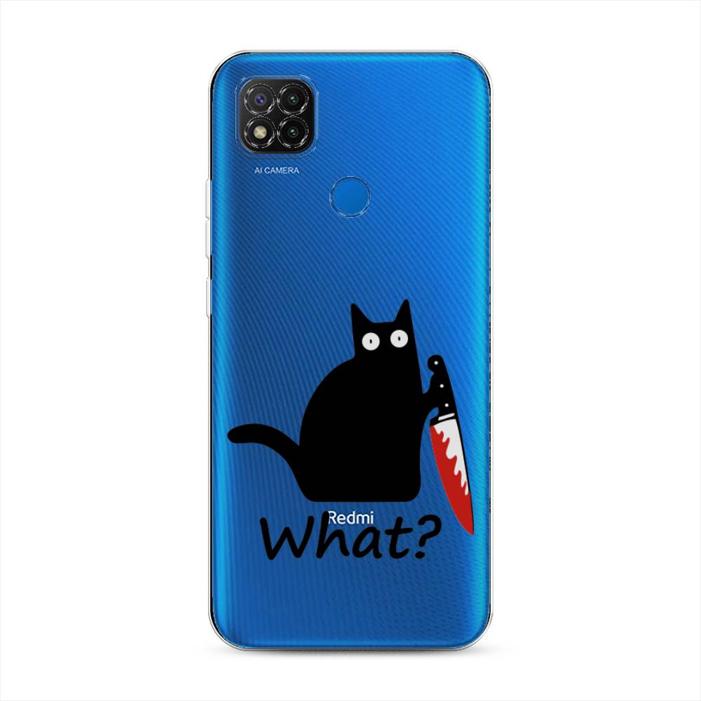 

Чехол на Xiaomi Redmi 9C "Котик с ножом", Черный;красный, 39050-6