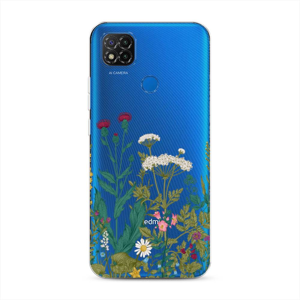 

Чехол на Xiaomi Redmi 9C "Дикие полевые цветы", Зеленый;розовый;белый, 39050-2
