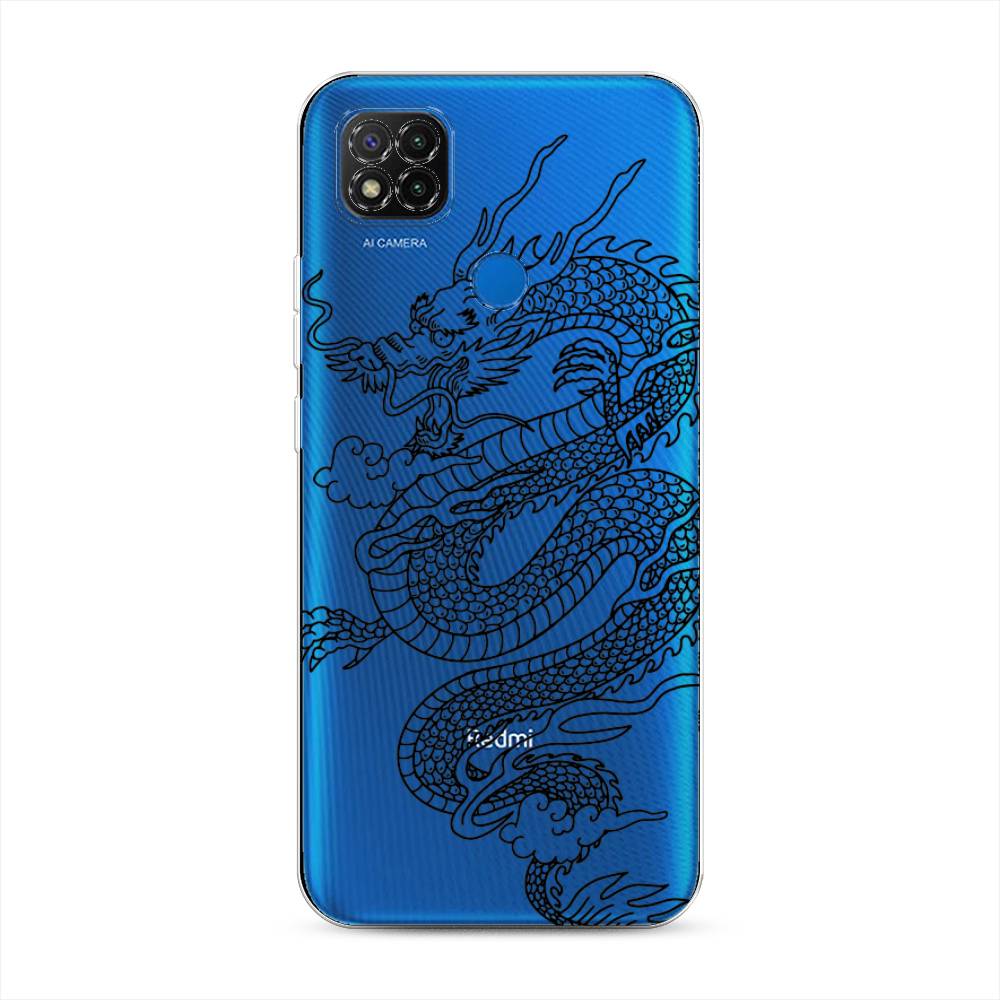 

Чехол на Xiaomi Redmi 9C "Большой китайский дракон", Черный;серый, 39050-1